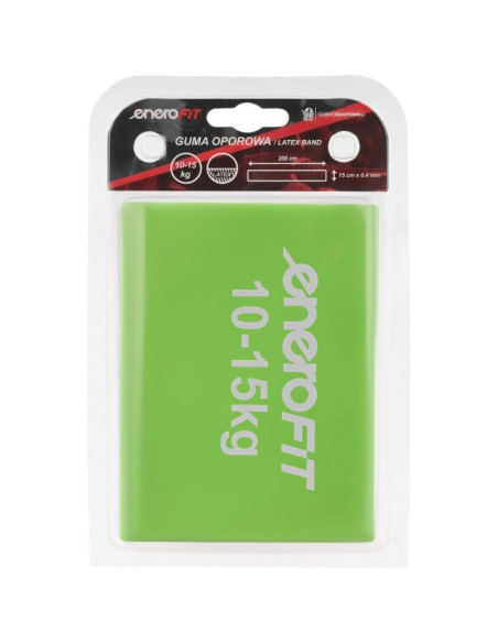 Taśma treningowa do ćwiczeń pilates 2000x150x0,40mm 10-15kg zielona