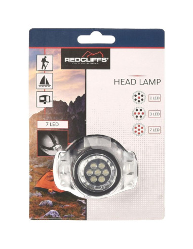 Latarka czołowa turystyczna 7 led redcliffs