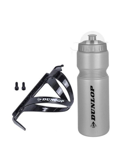 Bidon rowerowy dunlop 750ml z koszykiem srebrny