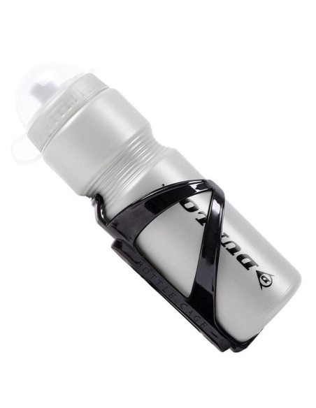 Bidon rowerowy dunlop 750ml z koszykiem srebrny
