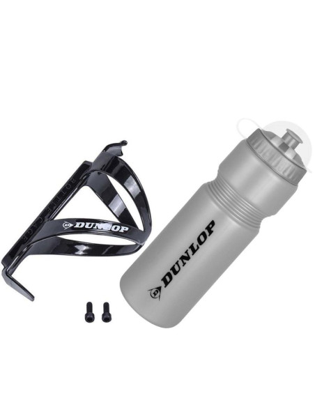 Bidon rowerowy dunlop 750ml z koszykiem srebrny
