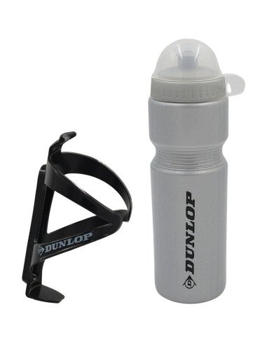 Bidon rowerowy dunlop 750ml z koszykiem srebrny