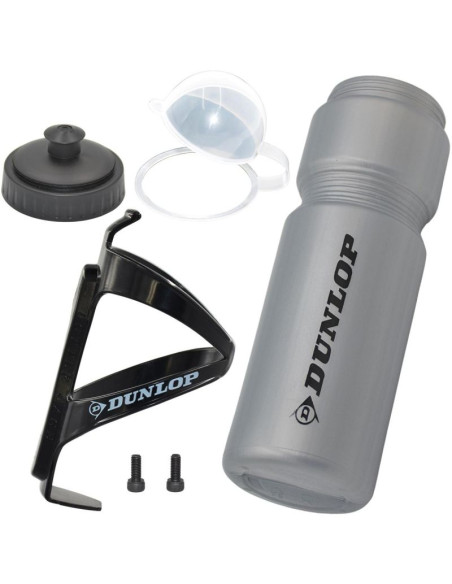 Bidon rowerowy dunlop 750ml z koszykiem srebrny