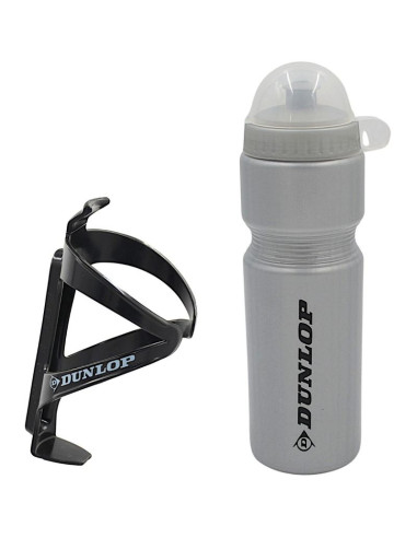 Bidon rowerowy dunlop 750ml z koszykiem srebrny