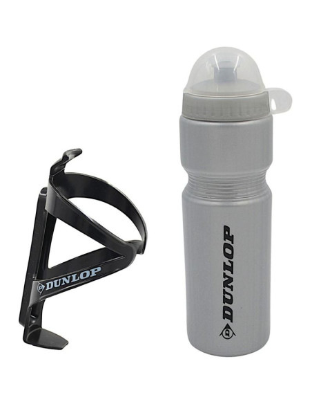 Bidon rowerowy dunlop 750ml z koszykiem srebrny