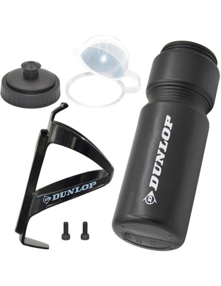 Bidon rowerowy dunlop 750ml z koszykiem czarny