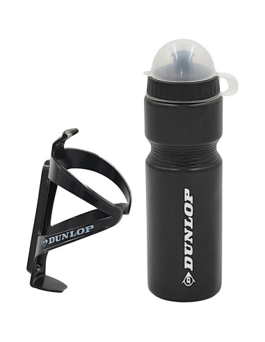 Bidon rowerowy dunlop 750ml z koszykiem czarny
