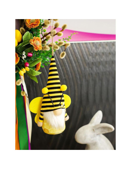 Skrzat gnom pszczółka żółta 20cm zawieszka dekoracja wiosenna