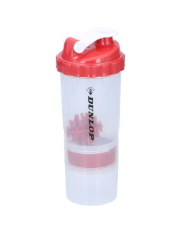 Shaker koktajli do odżywek bidon 550ml dunlop czerwony 2