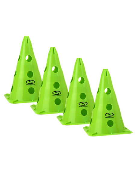 Zestaw pachołków treningowych 4 szt. - 30 cm zielone / pt4-13h-g