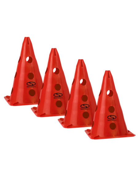 Zestaw pachołków treningowych 4 szt. - 30 cm czerwone / pt4-13h-r