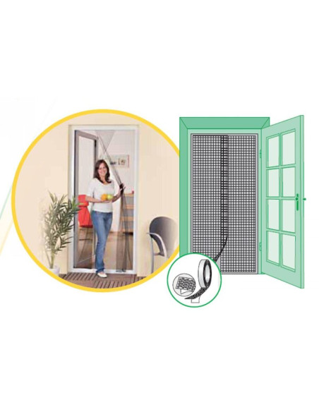 Moskitiera drzwi 2x60x210 czarny
