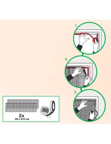 Moskitiera drzwi 2x60x210 czarny