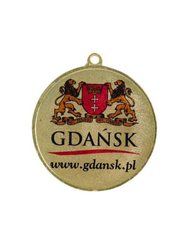 Medal złoty z miejscem na emblemat 50 mm - medal stalowy z nadrukiem luxor jet