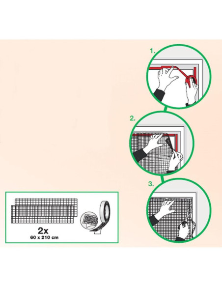 Moskitiera drzwi 2x60x210 biała