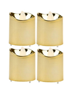Zestaw 4 świeczek tea light led gold