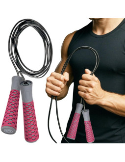 Skakanka fitness pvc 300cm różowa enero fit