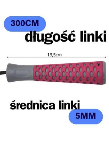 Skakanka fitness pvc 300cm różowa enero fit