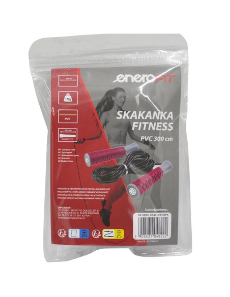 Skakanka fitness pvc 300cm różowa enero fit