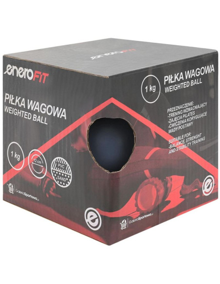 Piłka wagowa z obciążeniem 1kg niebieska enero fit