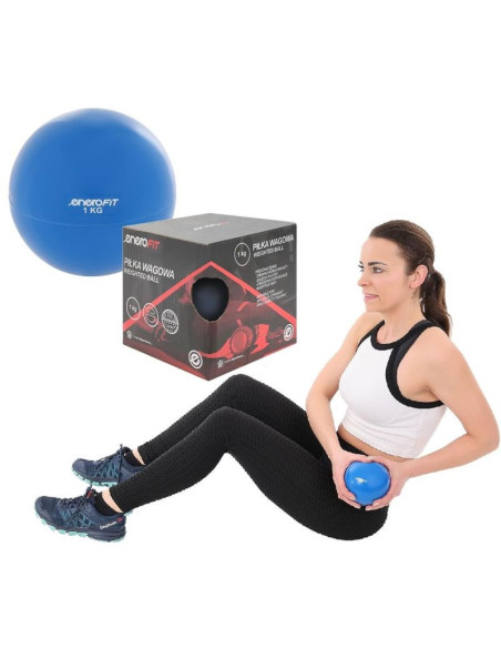 Piłka wagowa z obciążeniem 1kg niebieska enero fit