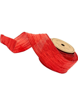 Wstążka karbowana 6,3cmx3m czerwona 2