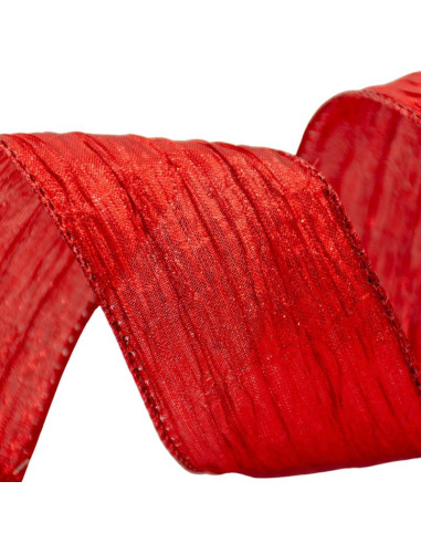 Wstążka karbowana 6,3cmx3m czerwona