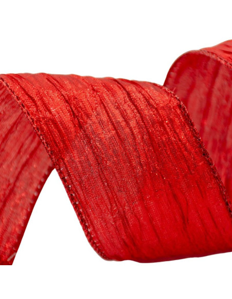 Wstążka karbowana 6,3cmx3m czerwona