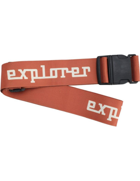 Uniwersalny pas zabezpieczający do walizki spinający 180x5cm proworld brązowy