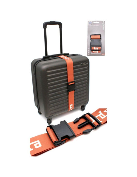 Uniwersalny pas zabezpieczający do walizki spinający 180x5cm proworld brązowy