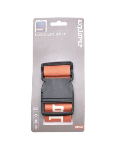 Uniwersalny pas zabezpieczający do walizki spinający 180x5cm proworld brązowy