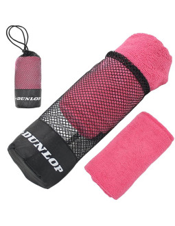 Ręcznik szybkoschnący z workiem do przechowywania sportowy 80x40cm dunlop różowy 2
