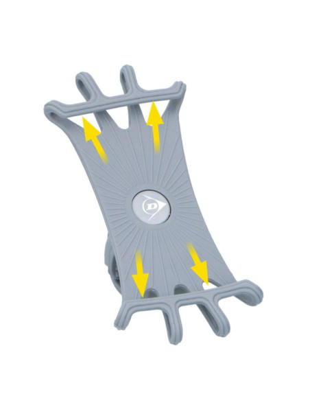 Uchwyt rowerowy silikonowy na telefon dunlop obracany 360 szary