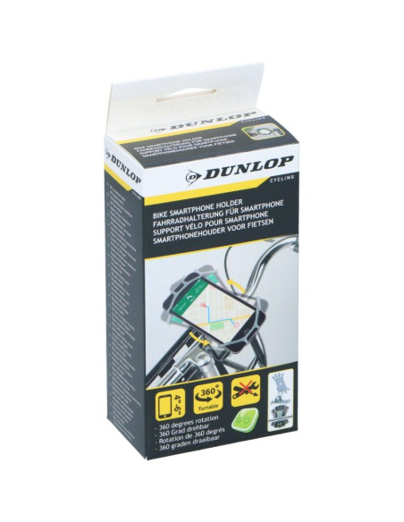 Uchwyt rowerowy silikonowy na telefon dunlop obracany 360 szary