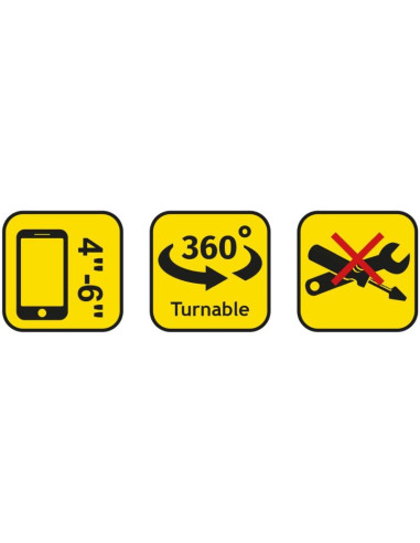 Uchwyt rowerowy silikonowy na telefon dunlop obracany 360 szary