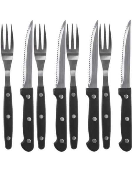 Sztućce nóż i widelec do steków 8 elementów