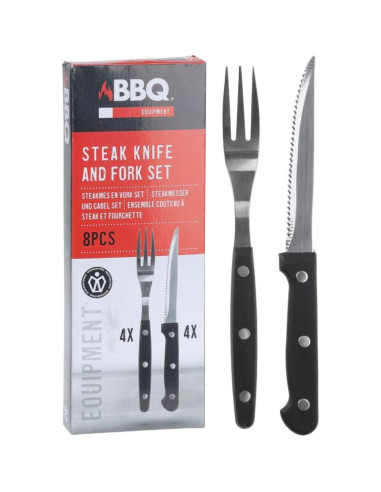 Sztućce nóż i widelec do steków 8 elementów