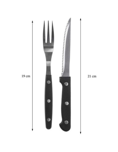 Sztućce nóż i widelec do steków 8 elementów