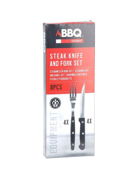 Sztućce nóż i widelec do steków 8 elementów