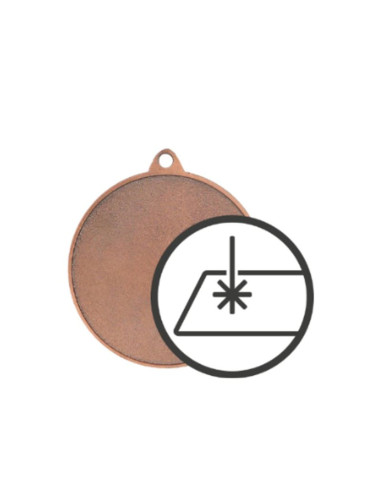 Medal brązowy z miejscem na emblemat 25 mm - medal stalowy z grawerem na laminacie
