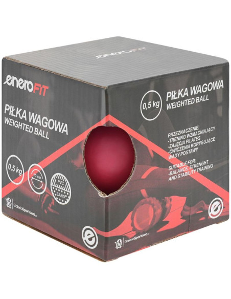Piłka wagowa z obciążeniem 0,5kg różowa enero fit