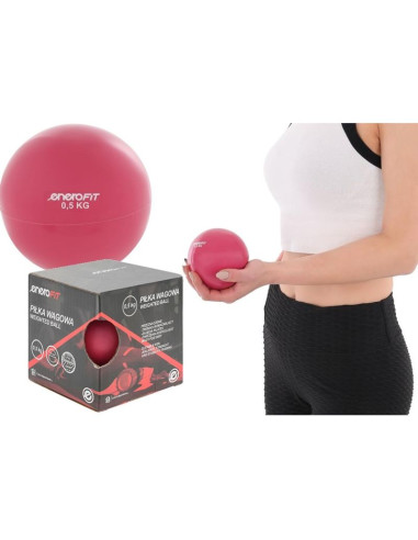 Piłka wagowa z obciążeniem 0,5kg różowa enero fit