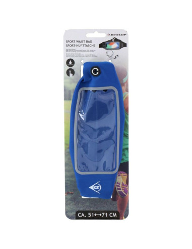 Sportowa wodoszczelna saszetka nerka do biegania okienko na telefon dunlop niebieska