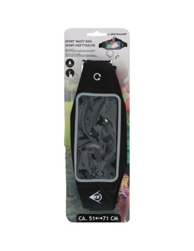 Sportowa wodoszczelna saszetka nerka do biegania okienko na telefon dunlop czarna