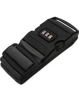 Uniwersalny pas zabezpieczający do walizki spinający 180x5cm na szyfr proworld szary