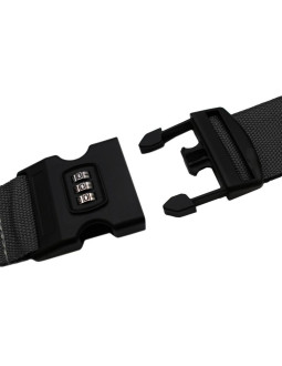 Uniwersalny pas zabezpieczający do walizki spinający 180x5cm na szyfr proworld szary 2