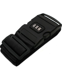 Uniwersalny pas zabezpieczający do walizki spinający 180x5cm na szyfr proworld czarny 2