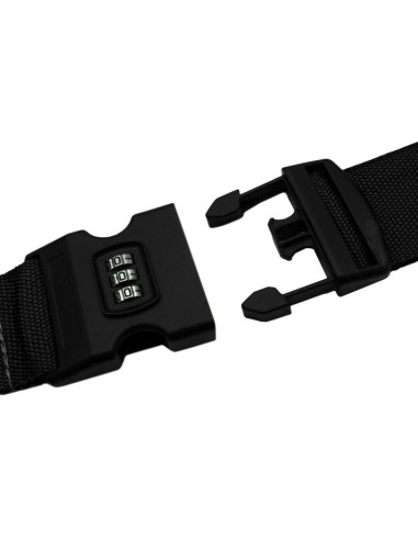 Uniwersalny pas zabezpieczający do walizki spinający 180x5cm na szyfr proworld czarny