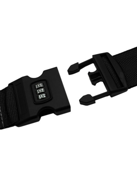 Uniwersalny pas zabezpieczający do walizki spinający 180x5cm na szyfr proworld czarny