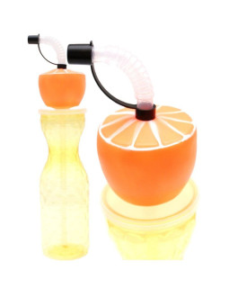 Bidon butelka sportowa ze słomką 500 ml żółty excellent houseware